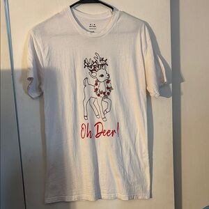 White Reindeer Graphic T-Shirt